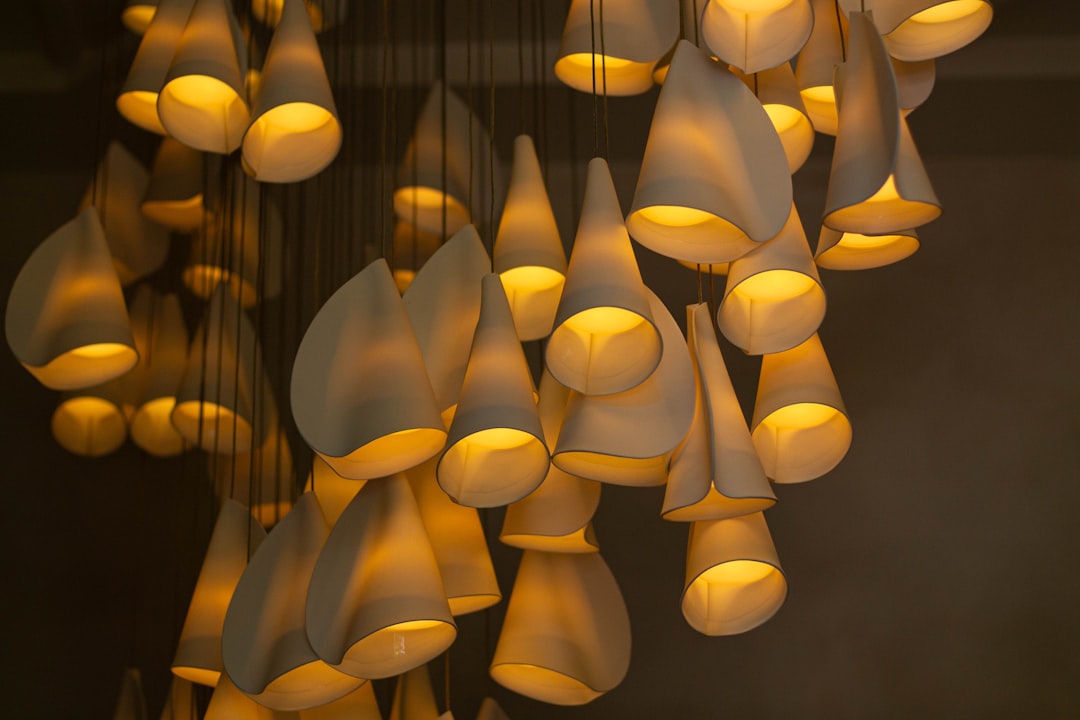 Photo French fabric chandelier
